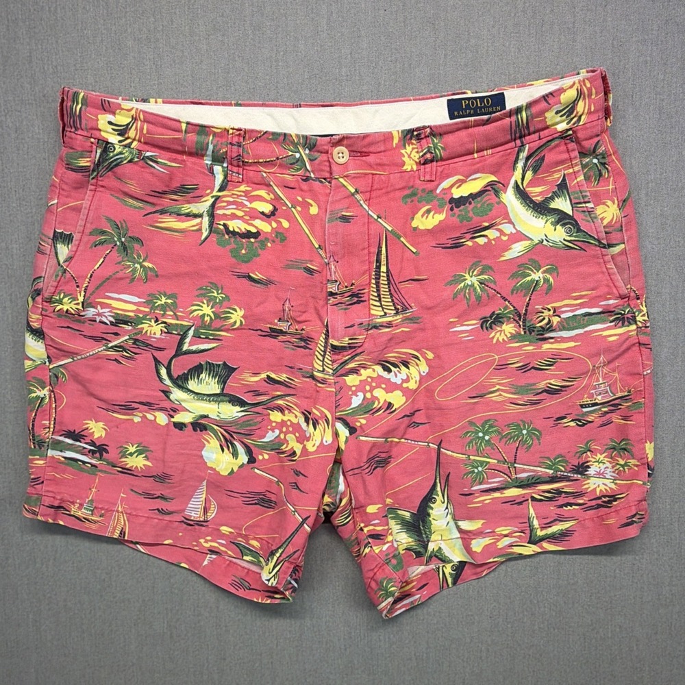 Polo‎ Ralph Lauren Shorts Mens 36 Classic Fit Tropical Cotton Linen (Fits 38x5)
